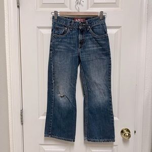 Levi’s 527 Distressed Blue Jeans Bootcut Slim Straight